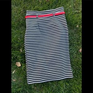 Papillon stretch pencil skirt with belt